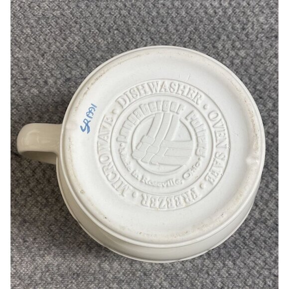 Longaberger Woven Traditions Classic Blue Pottery Small Pitcher 1 Qt. 32 oz USA - Picture 5 of 8